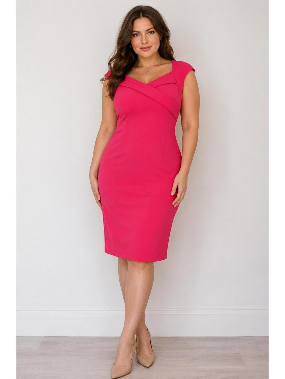 Calvin Klein Fuchsia Dress Size 14 Barbiecore Office Siren Cocktail Dress